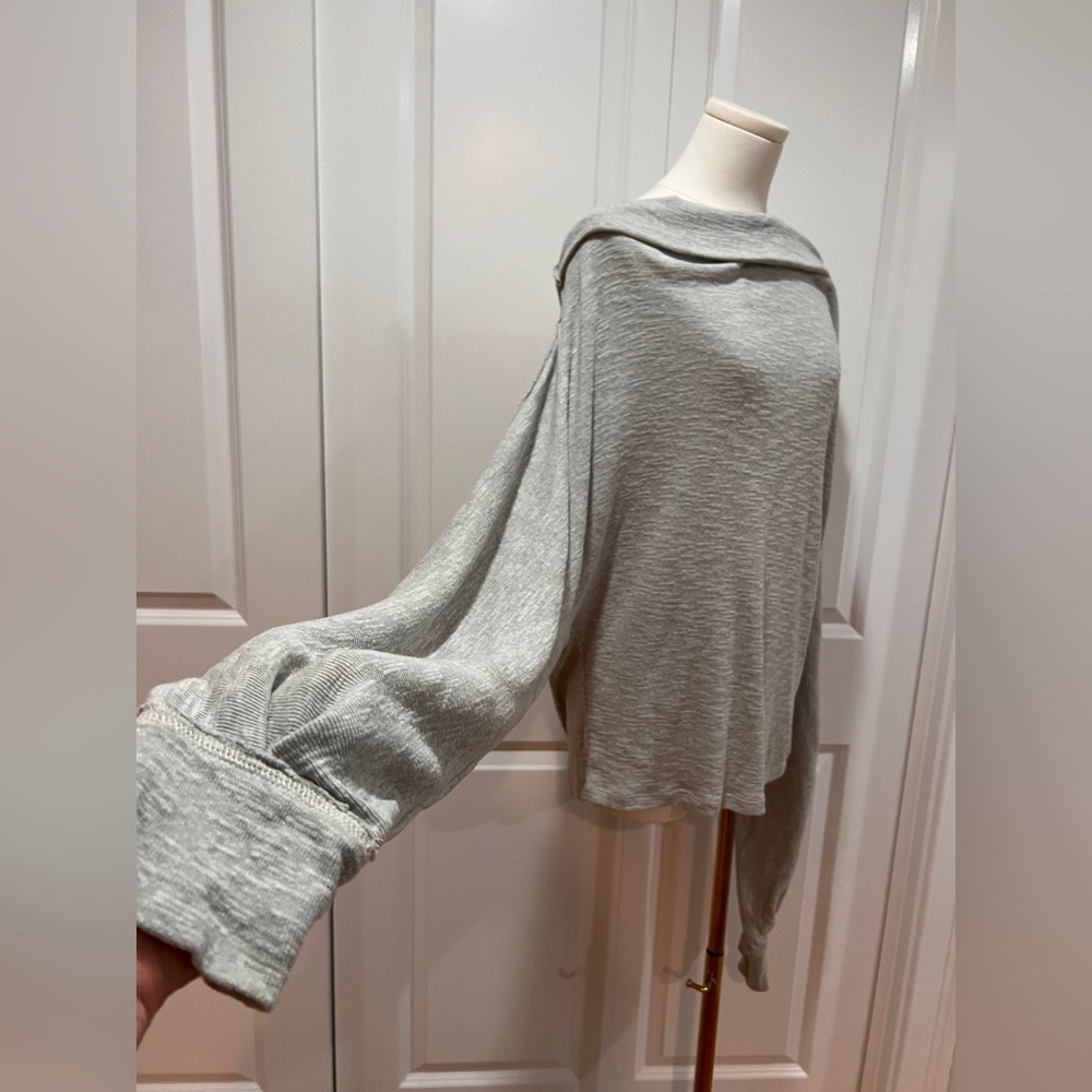 We The Free off the shoulder  Women's Sweater in Light Gray